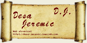 Desa Jeremić vizit kartica